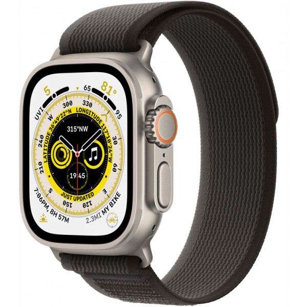 Apple Watch Ultra GPS + Cellular, 49 мм, корпус из титана, ремешок Trail, размер M/L, черного/серого цвета