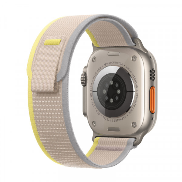 Apple Watch Ultra GPS + Cellular, 49 мм, корпус из титана, ремешок Trail, размер M/L, желтого/бежевого цвета